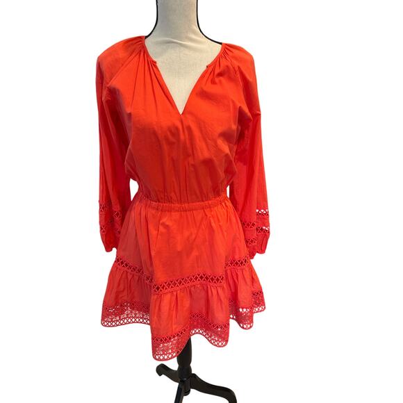 Women’s EVEREVE Bright Coral Cotton Dress. Size Small